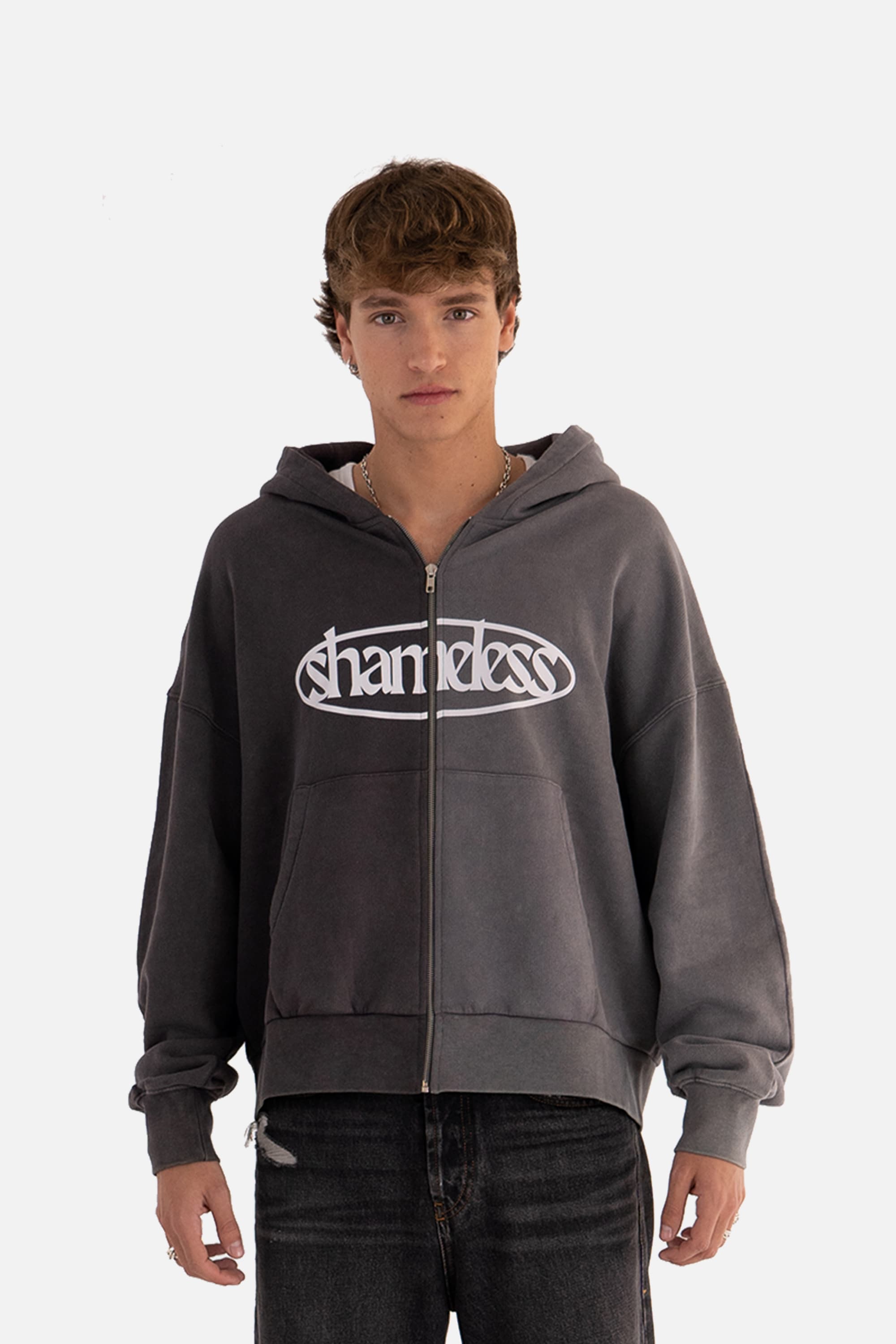 TWO-SIDES ZIPPED HOODIE